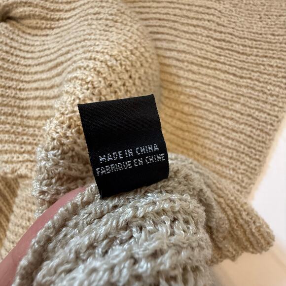 Anthropologie Akemi + Kin Long Kimono Vest OS Tan Cream Sleeveless Knit Cardigan - Picture 10 of 15